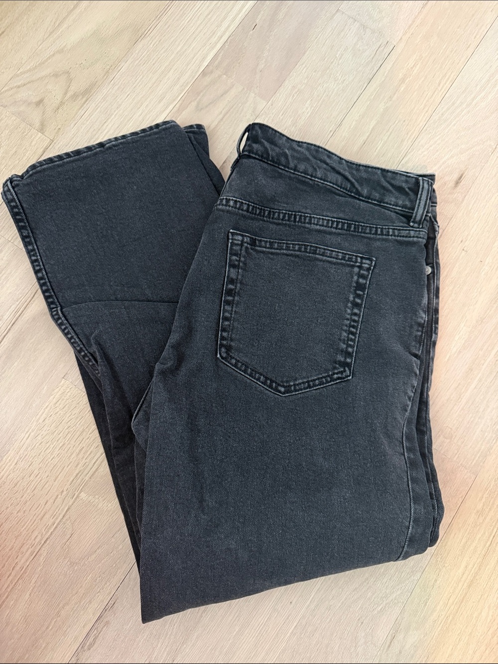 H&M Women's Straight-Leg Black Jeans
